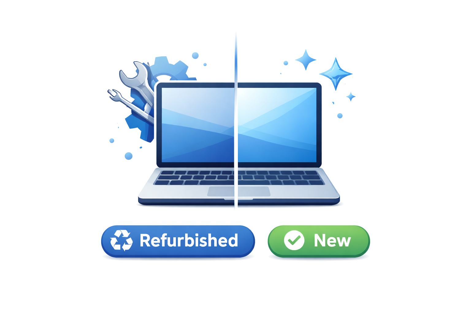 Refurbished vs new icon